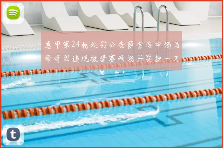 意甲第24轮处罚公告萨索洛中场马蒂奇因违规被禁赛两场并罚款一万欧元